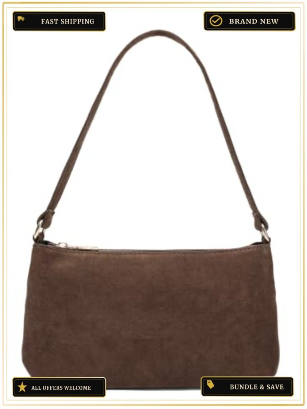 Faux Suede Small Shoulder Bag Crossbody Purse Y2K Patent Leather Mini Clutch